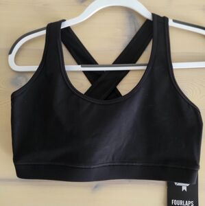 NWT FourLaps Infinty Sports Bra Black size L